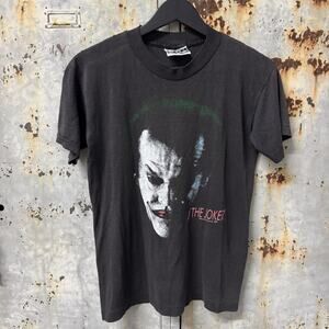 Vintage 1989 80s The Joker Jack Nicholson Black DC Comics Medium Batman T Shirt